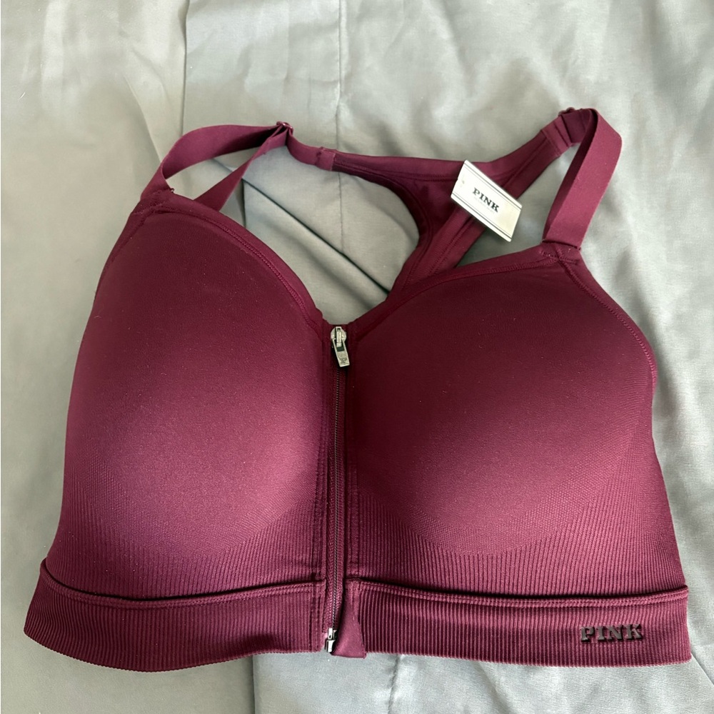PINK Victoria's Secret Maroon Sports Bra
